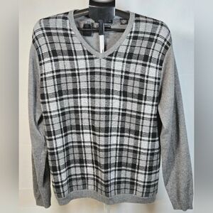 Impermeable Platinum Cashmere Silk Wool Heritage Dark Academia Sweater, Large